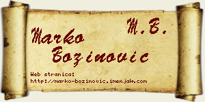 Marko Božinović vizit kartica